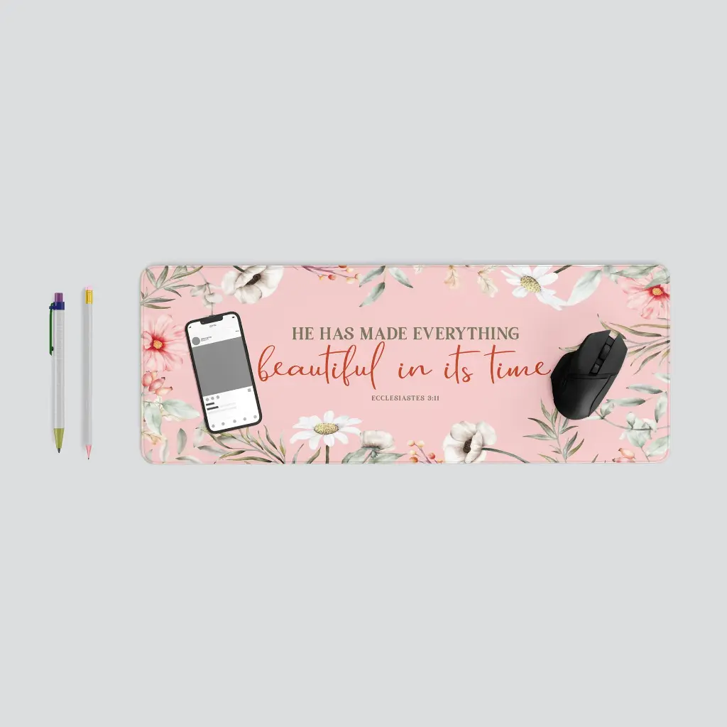 He Has Made Everything beautiful in its time | Ecclesiastes 3.11 | Christian Bible verse Gaming pad.webp