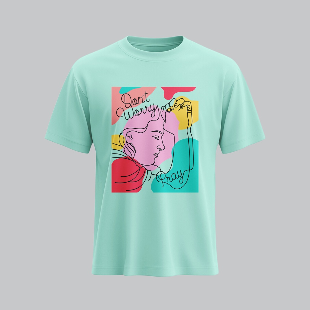 Don't Worry Pray | Christian Gospel T-Shirt | Women (Mint, S)