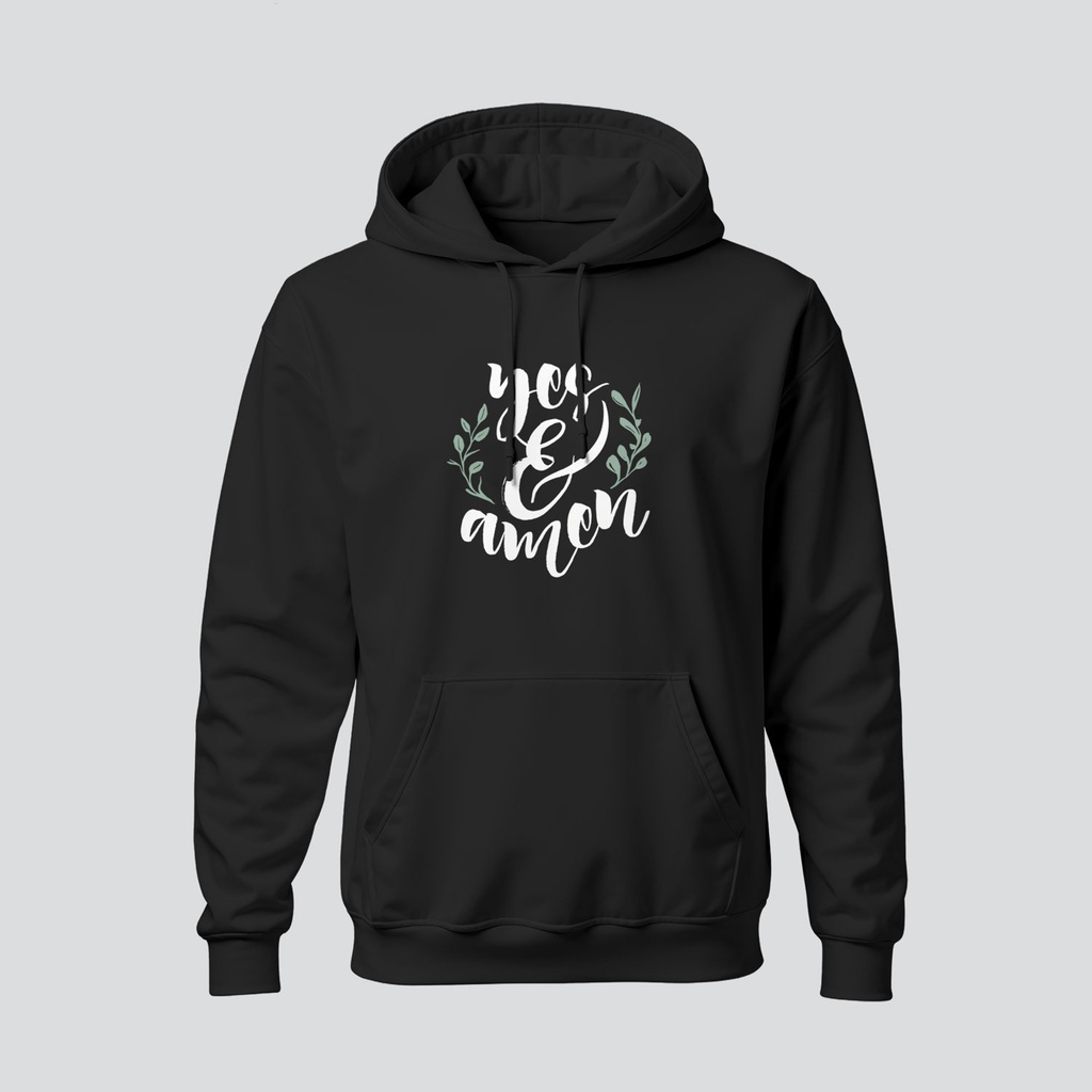 Yes & Amen | 2 Corinthians 1:20 | Christian Bible Verse Hoodies | women's (Black, S)