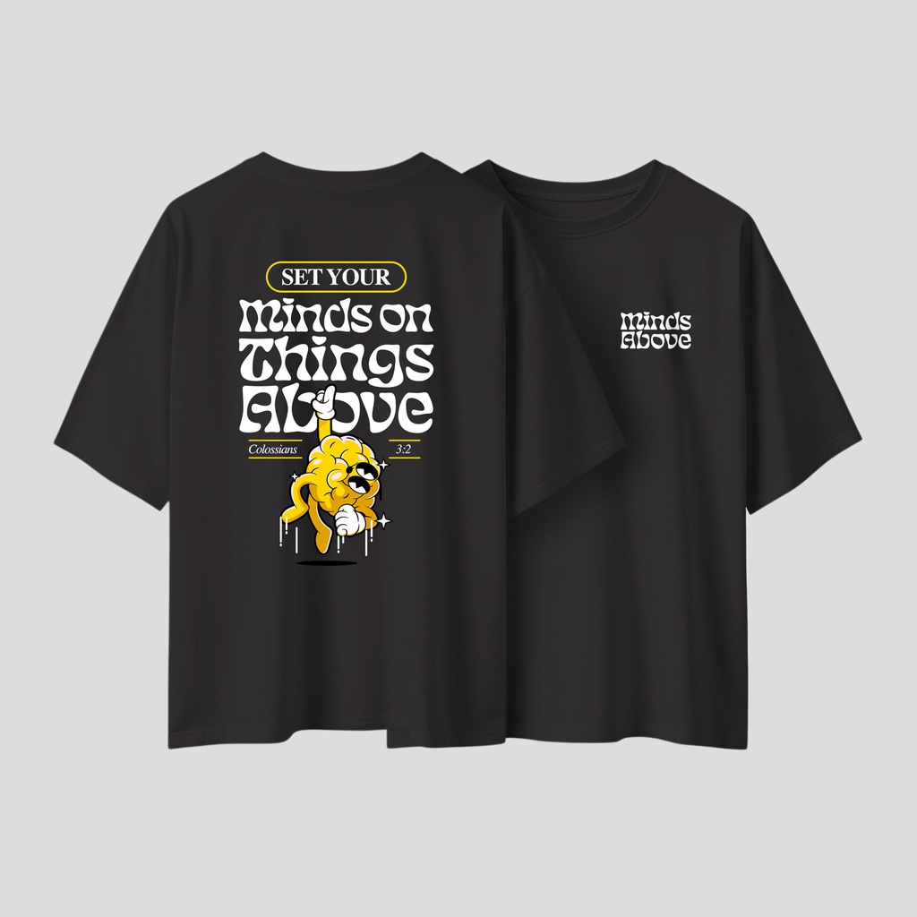 Set Your Mind Above | Colossians 3:2 | Christian Bible Verse Oversized T-shirt | Unisex