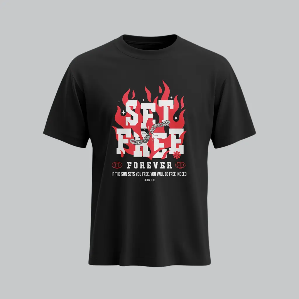 Set Free | John 8:36 | Christian Bible Verse T-Shirt | Unisex | Sale