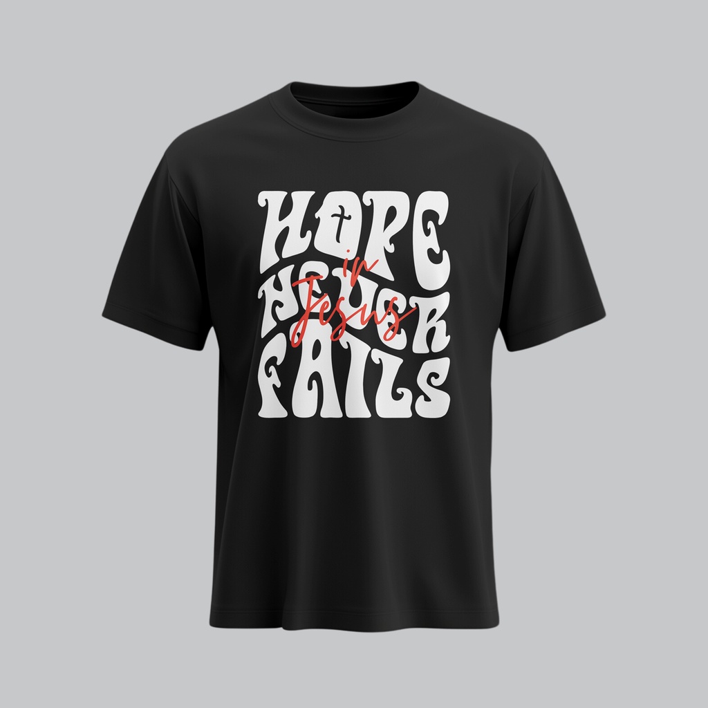 Hope Never Fails | Christian Gospel T-Shirt | Unisex | Sale (S, Black)