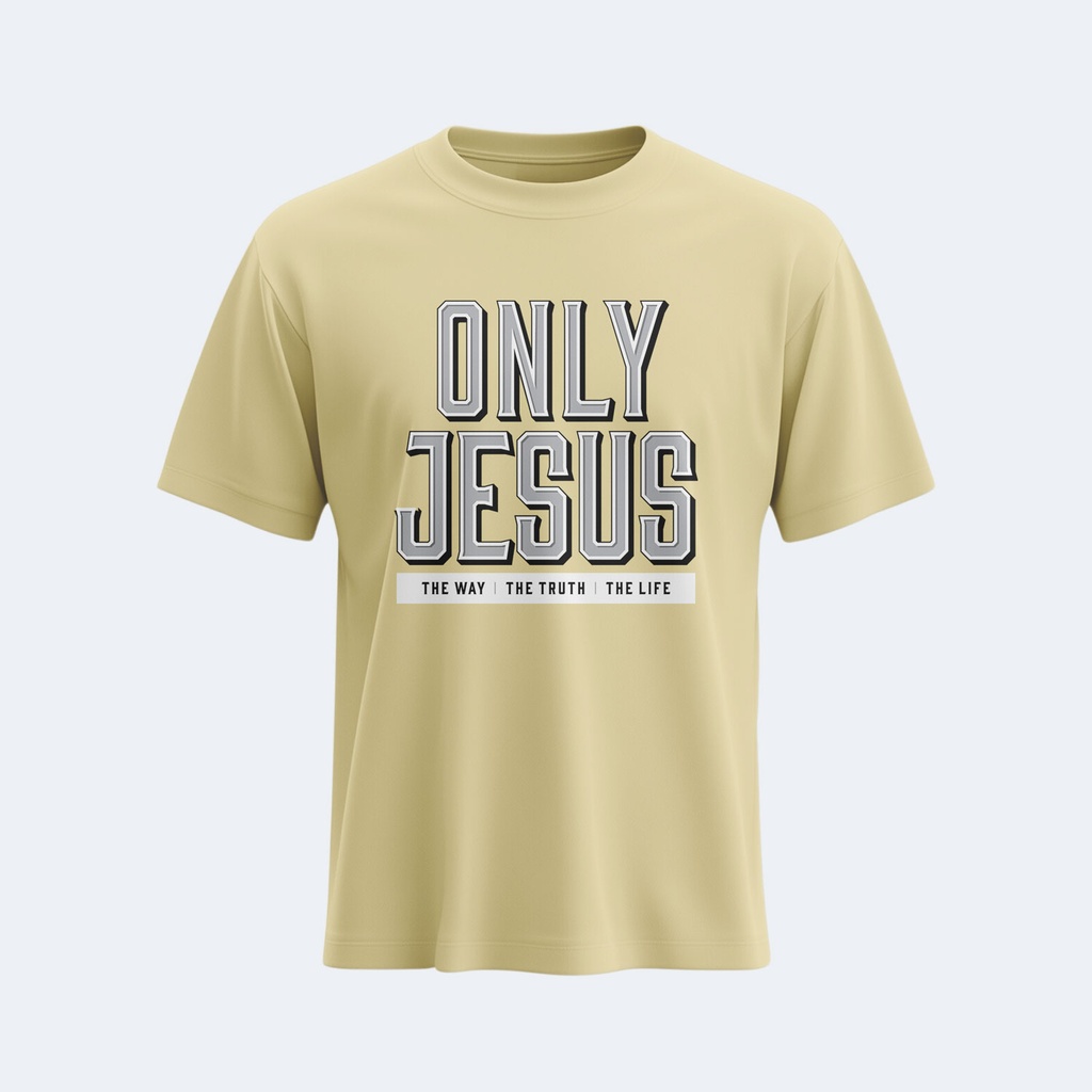 Only Jesus - The Way The Truth The Life | Acts 4:12 | Christian Bible Verse T-Shirt | Unisex | Sale (S, Beige)