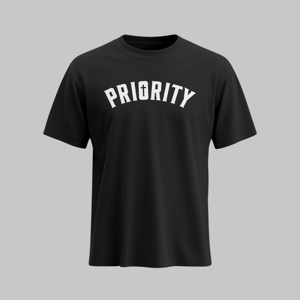 Priority | 2 Corinthians 5:15 | Christian Bible Verse T-Shirt | Unisex | Sale (S, Black)