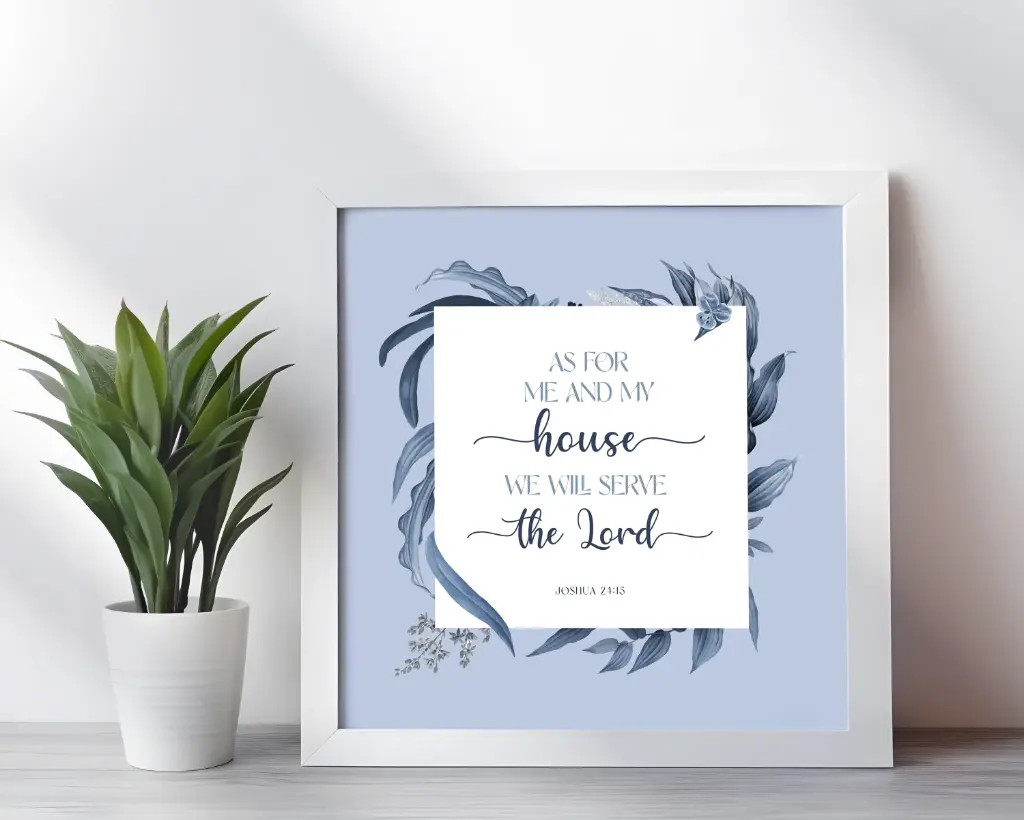 As for me and my house we will serve the lord | Joshua 24:15 | Bible verse frame | Christian wall decor |10x10 Inches | 10x10 Inches