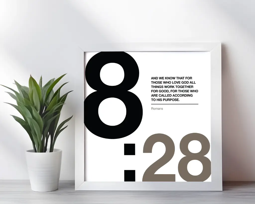 All things work together for good | Romans 8:28 | Bible verse frame | Christian wall decor | 10x10 Inches