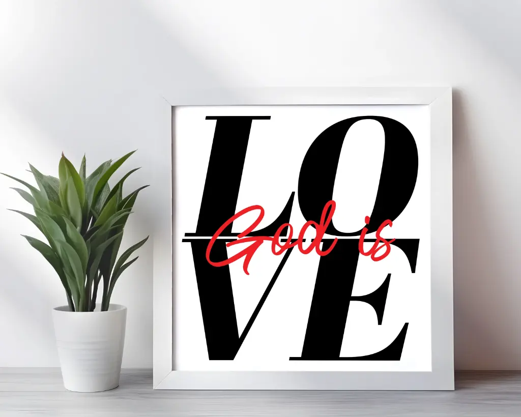 God is love | Christian wall decor | 10x10 Inches