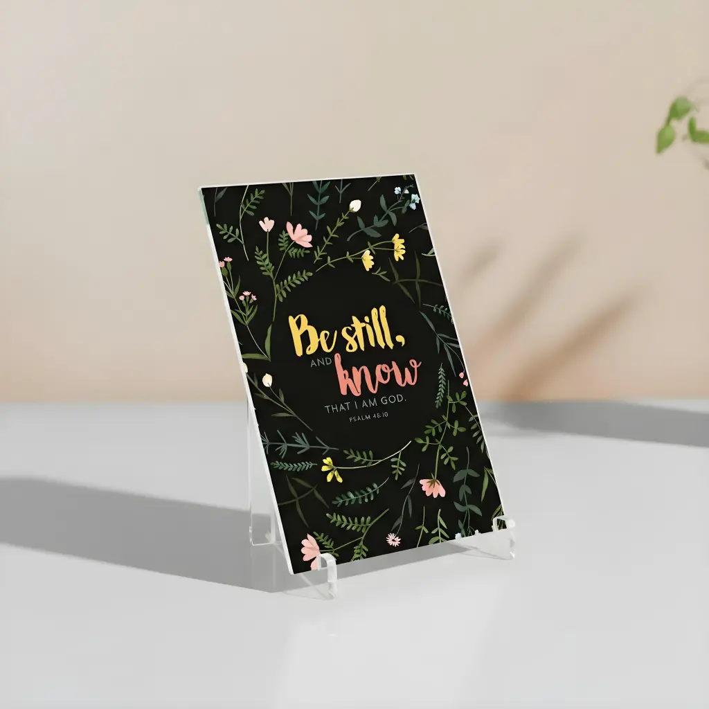 Be still, and know that I am God | Psalm 46:10 | Christian bible acrylic display stand