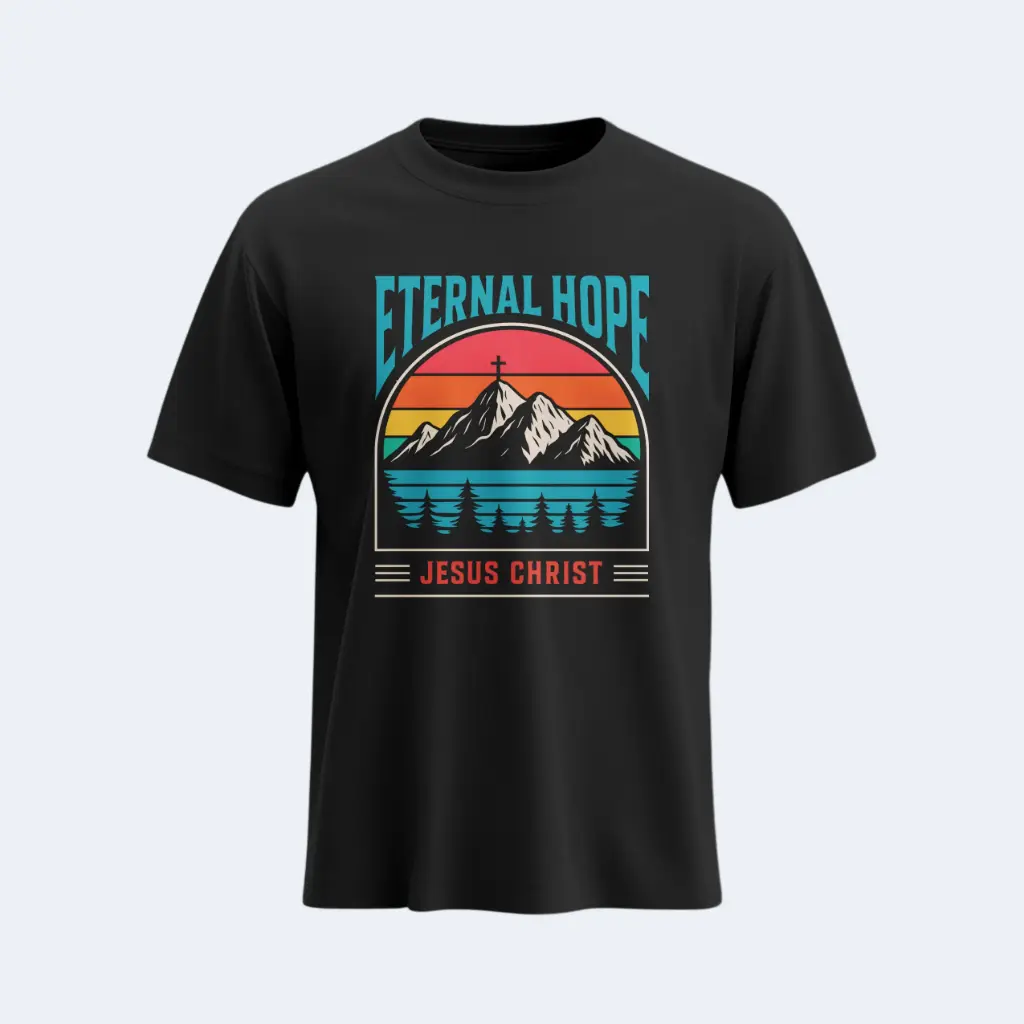 Eternal Hope | 1 Peter 1:3 | Christian Bible Verse T-Shirt | Unisex | Sale (Black, S)