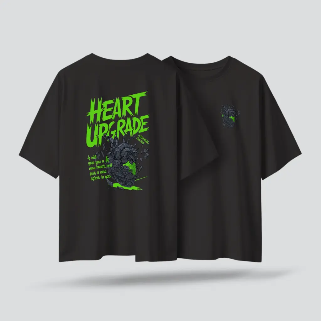 Heart Upgrade | Ezekiel 36:26 | Christian Bible Verse Oversized T-shirt | Unisex | Sale