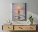 He Walks With Me — Jesus on the Waters | Christian Canvas Wall Art