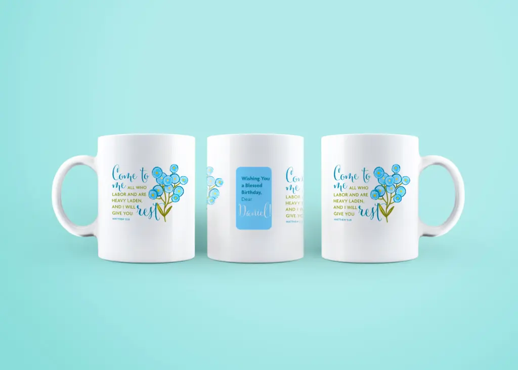 Come to Me | Matthew 11:28 | Customised Christian Ceramic Mug