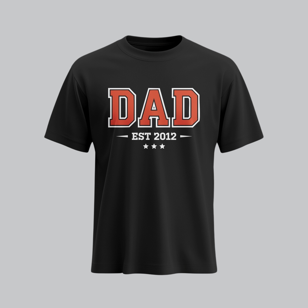 DAD | Customise Year Personalised T-Shirt (S, Black)