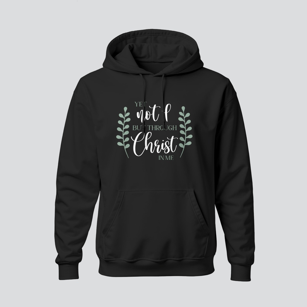 Yet Not I but Through Christ | Christian Gospel Hoodie | Women’s (S, Black)