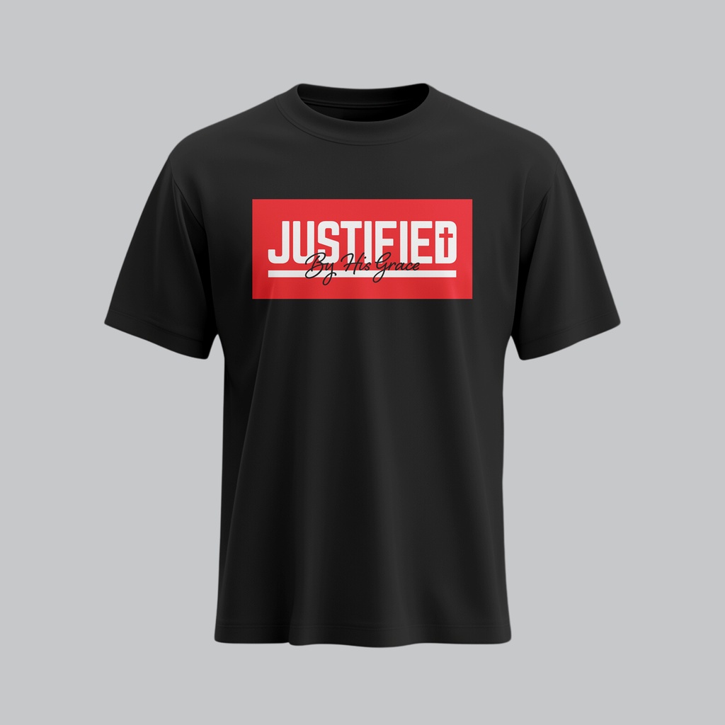 Justified By His Grace | Romans 3:24 | Christian Bible Verse T-Shirt | Unisex