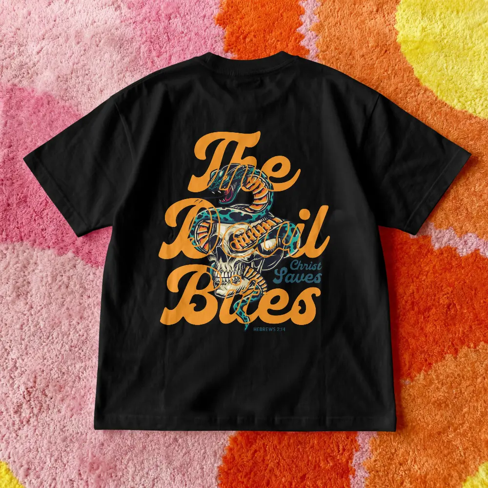 The Devil Bites But Christ Saves | Hebrews 2:14 | Christian Bible Verse Premium street wear | Unisex (Black, S)