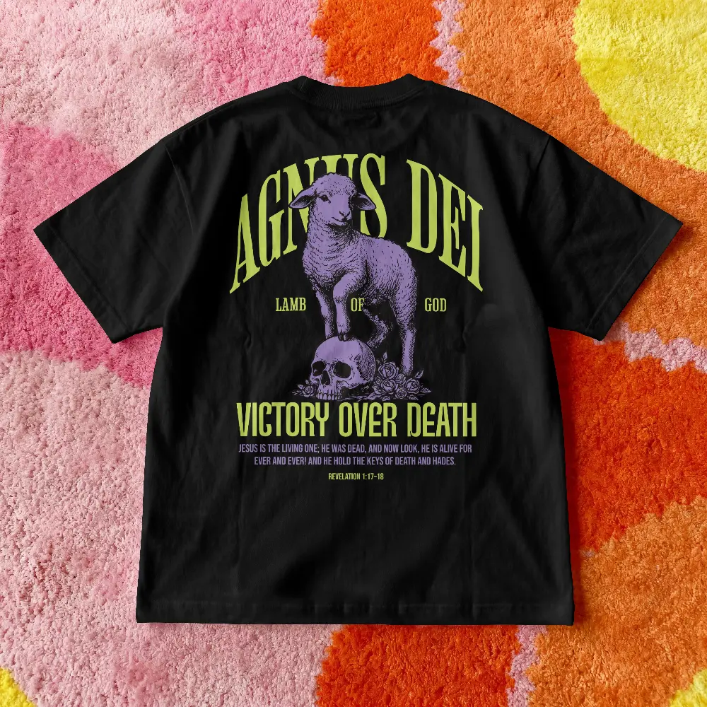Lamb of God | Victory Over Death | Revelation 1:17-18 | Christian Bible Verse Premium Streetwear | Unisex