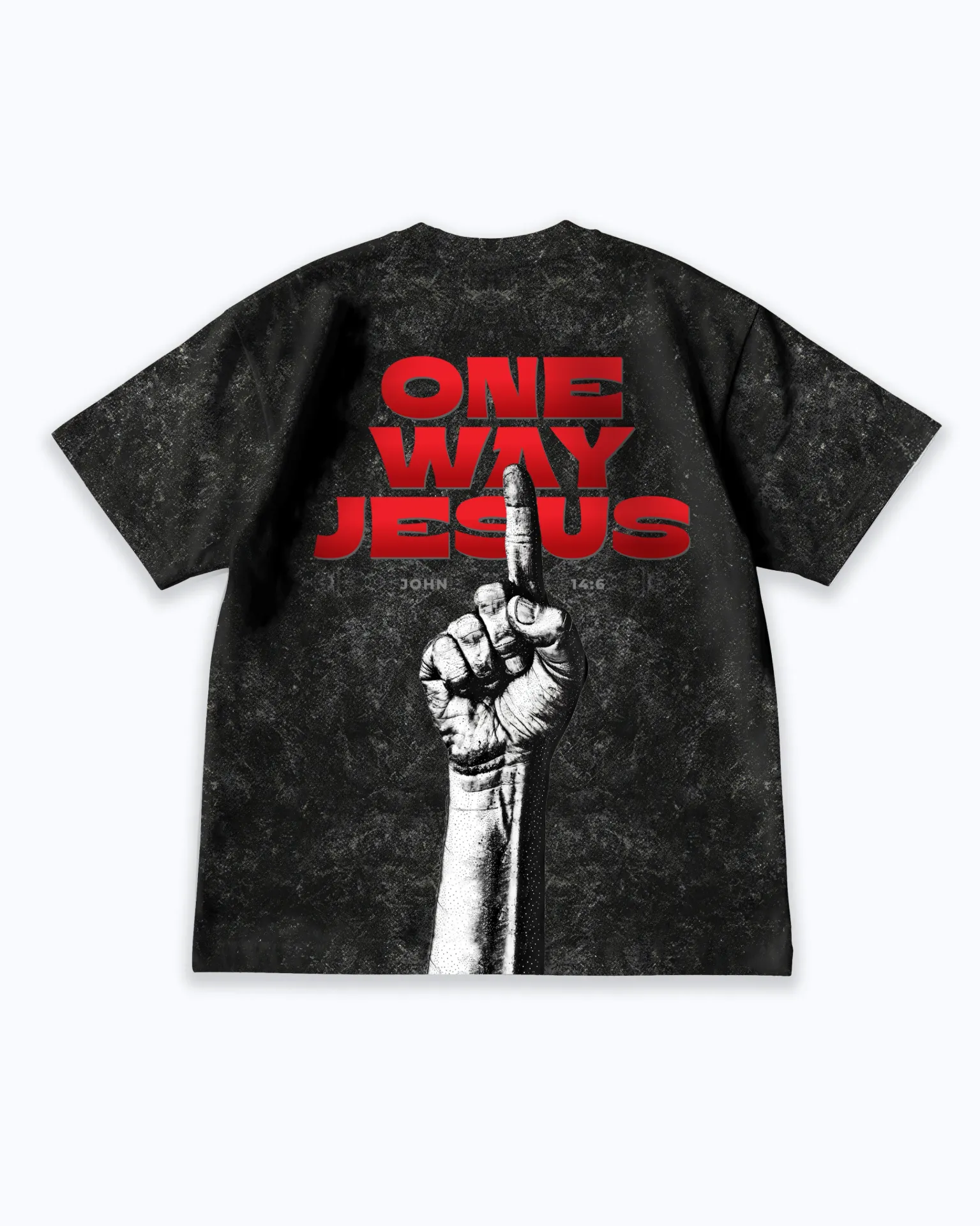 One Way | John 14:6 | Christian Bible Verse Premium Acid Wash Oversized T Shirt | Unisex