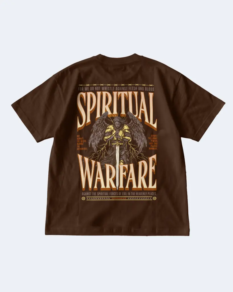 Spiritual Warfare | Ephesians 6:12 | Christian Bible Verse Premium Streetwear | Unisex (S, Black)