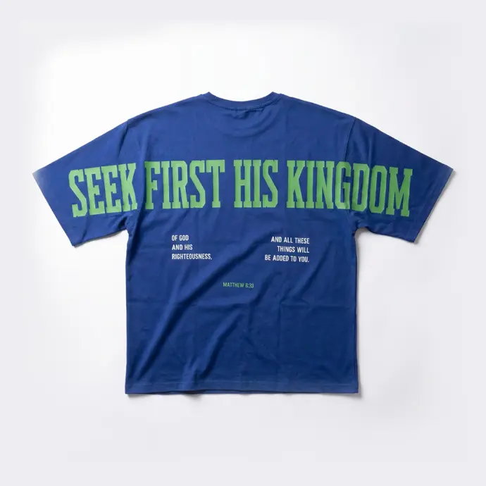 Seek First His Kingdom | Matthew 6:33 | Christian Bible Verse Oversized T-Shirt | Unisex | Sale