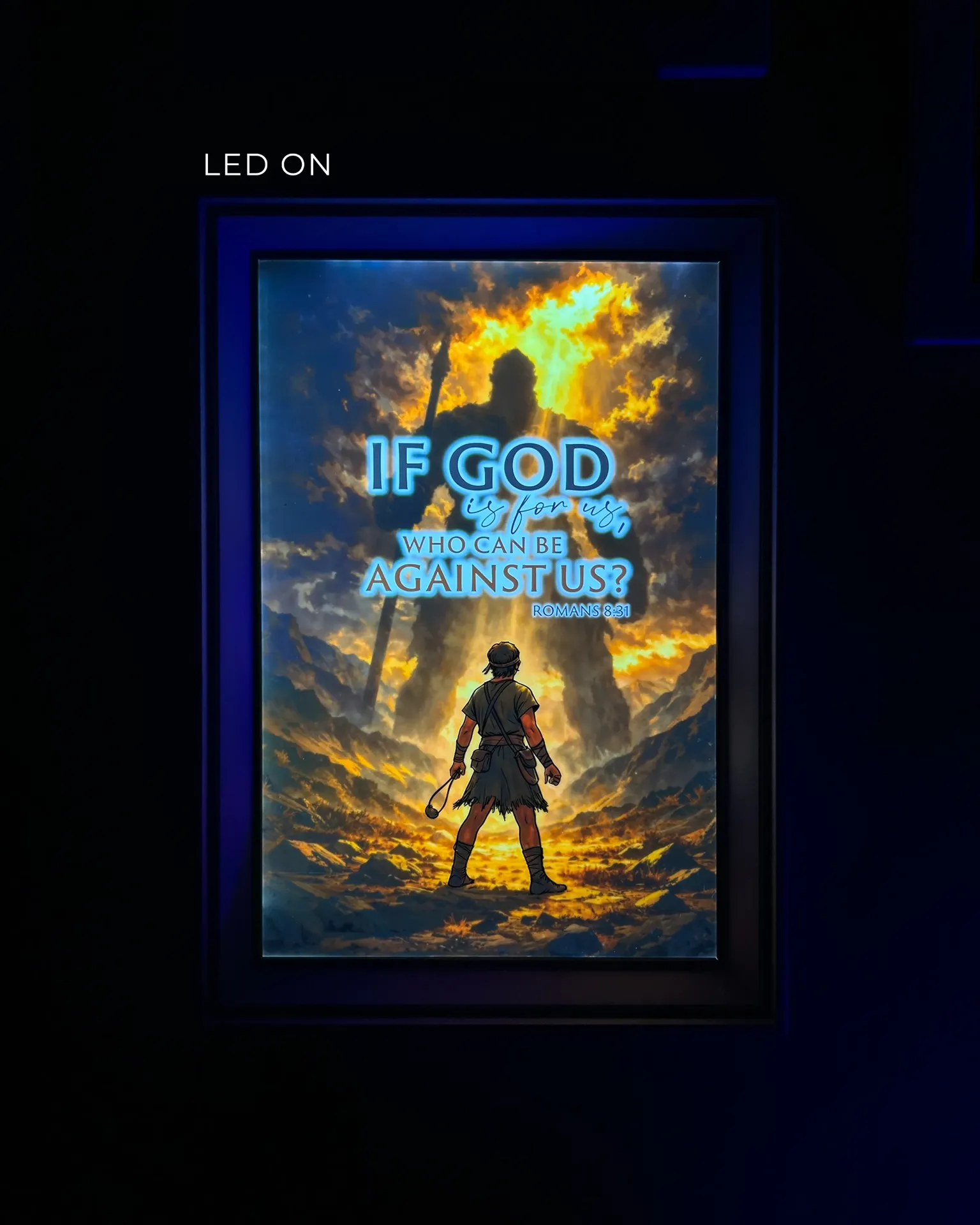 David | Bible verse wall frame | LED | Outline