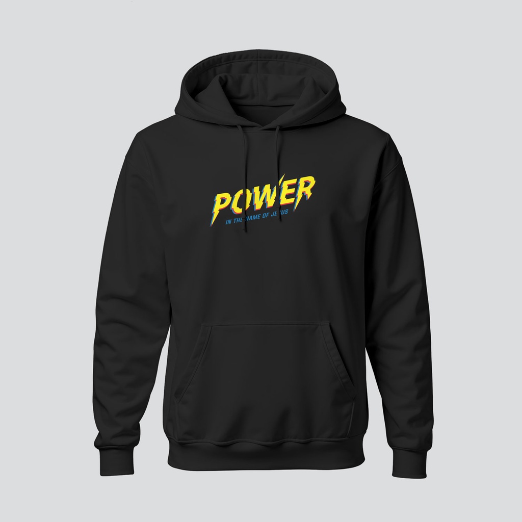 Power In the Name of Jesus | Philippians 2:9-11 | Christian Bible Verse Hoodies | Unisex (Black, S)