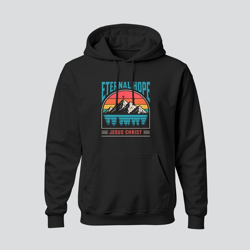 Eternal Hope | 1 Peter 1:3 |  Christian Bible Verse Hoodies | Unisex (Black, S)
