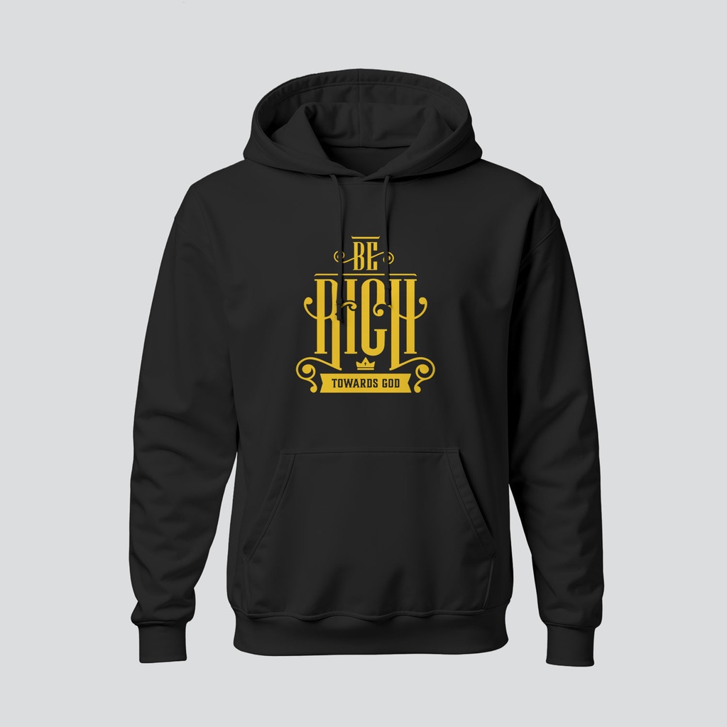 Be Rich Towards GOD | Luke 12:20-21 | Christian Bible Verse Hoodies | Unisex (Black, S)