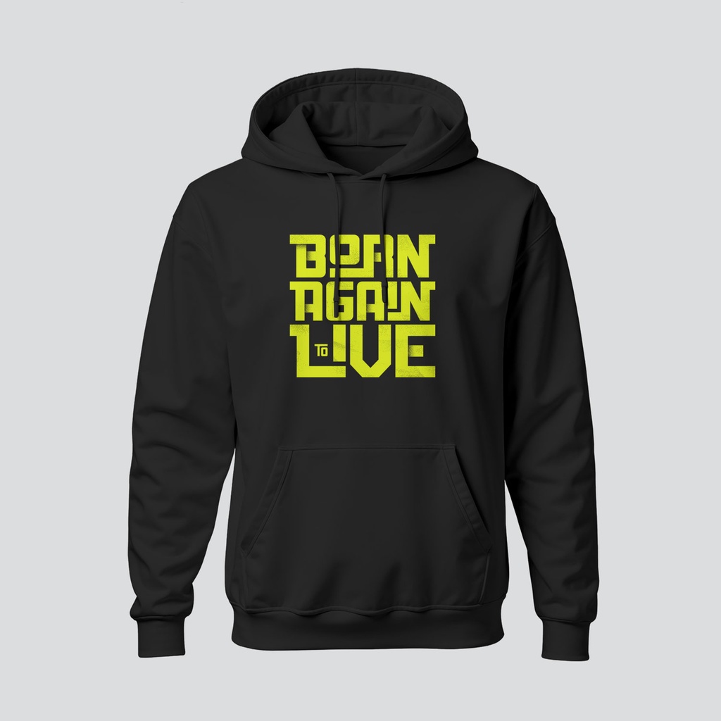 Born Again To Live | John 3:3 | Christian Bible Verse Hoodies | Unisex (Black, S)