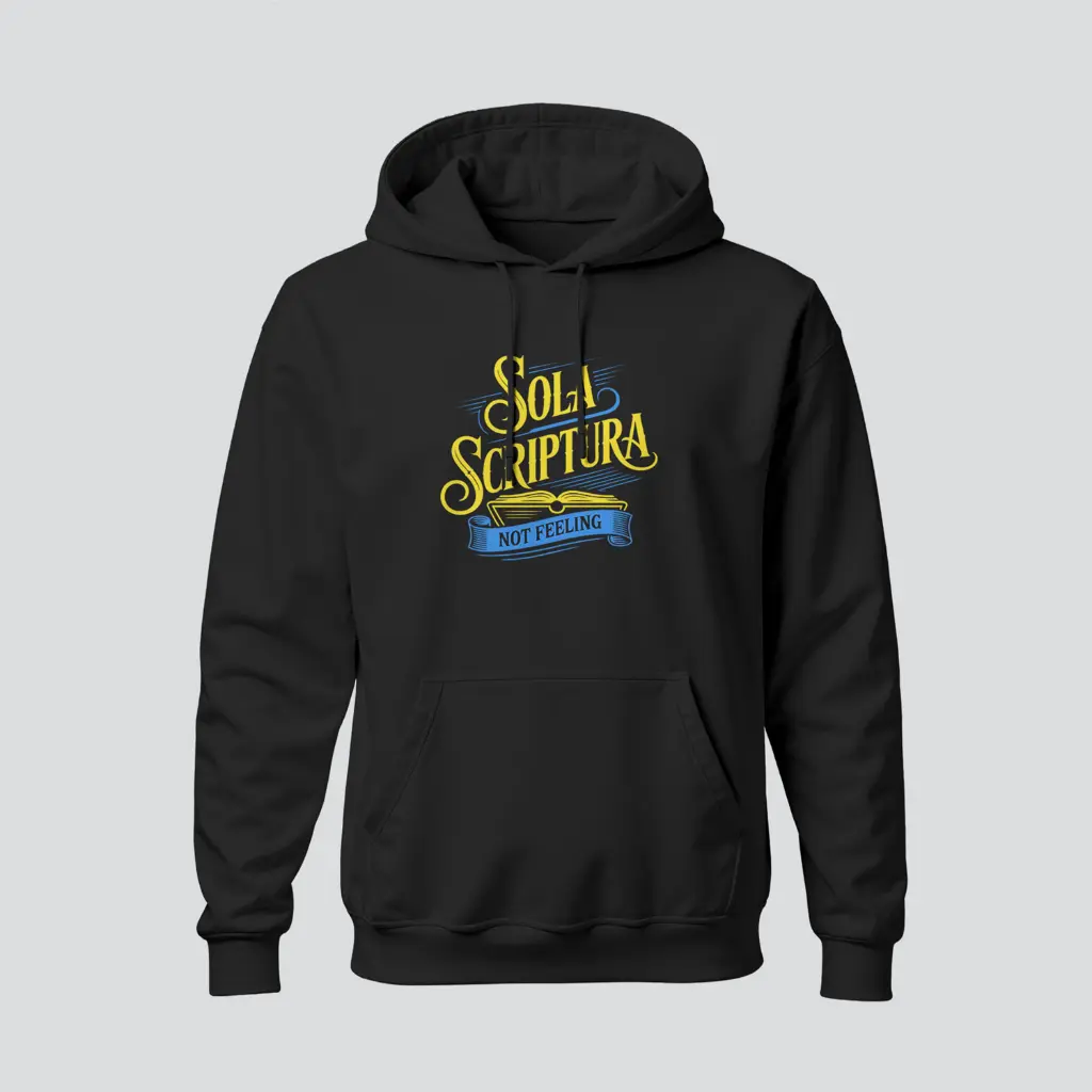 Sola Scriptura | Christian Bible Verse Hoodies | Unisex (Black, S)