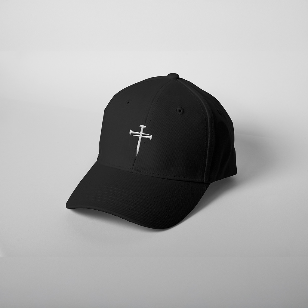 Cross with 3 Nails | Christian Gospel Classic Baseball Cap (Black)