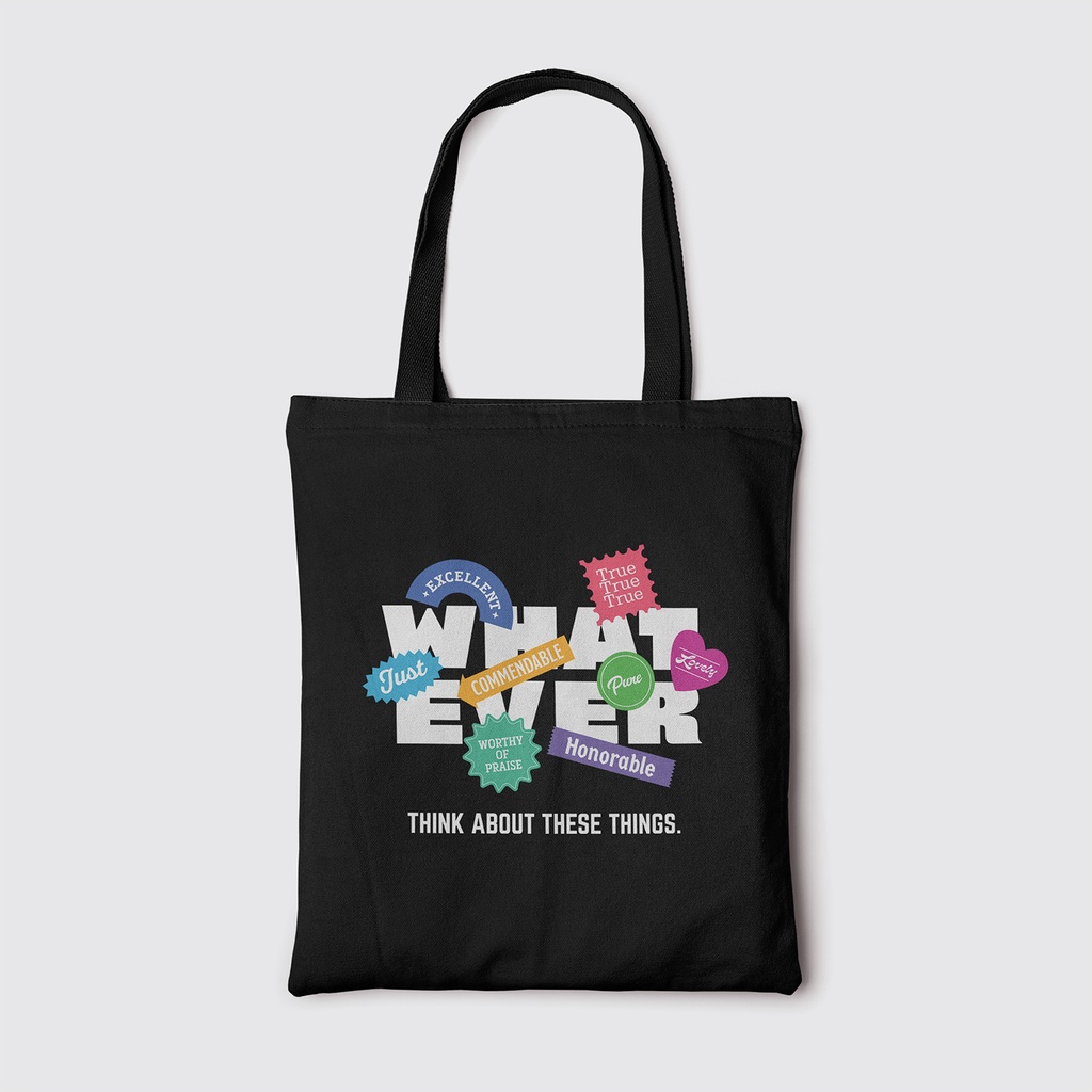 Whatever | Christian Tote Bag Zipper (Black)