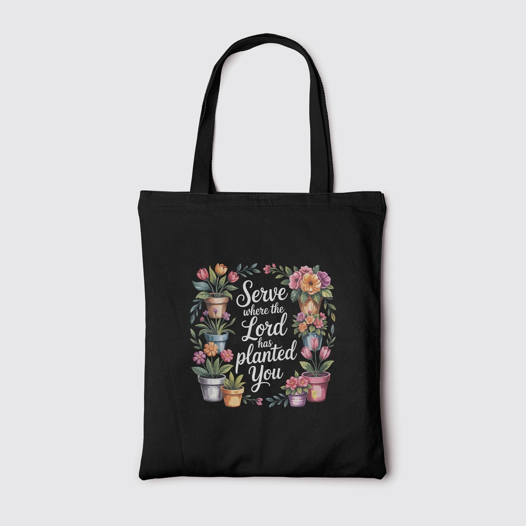 Serve the Lord | Christian Tote Bag Zipper