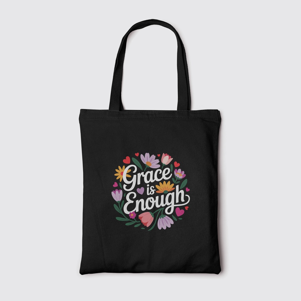 Grace Is Enough | Christian Tote Bag Zipper