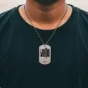 Worthy is the lamb | Revelation 5:12 | Christian bible verse military dog tag