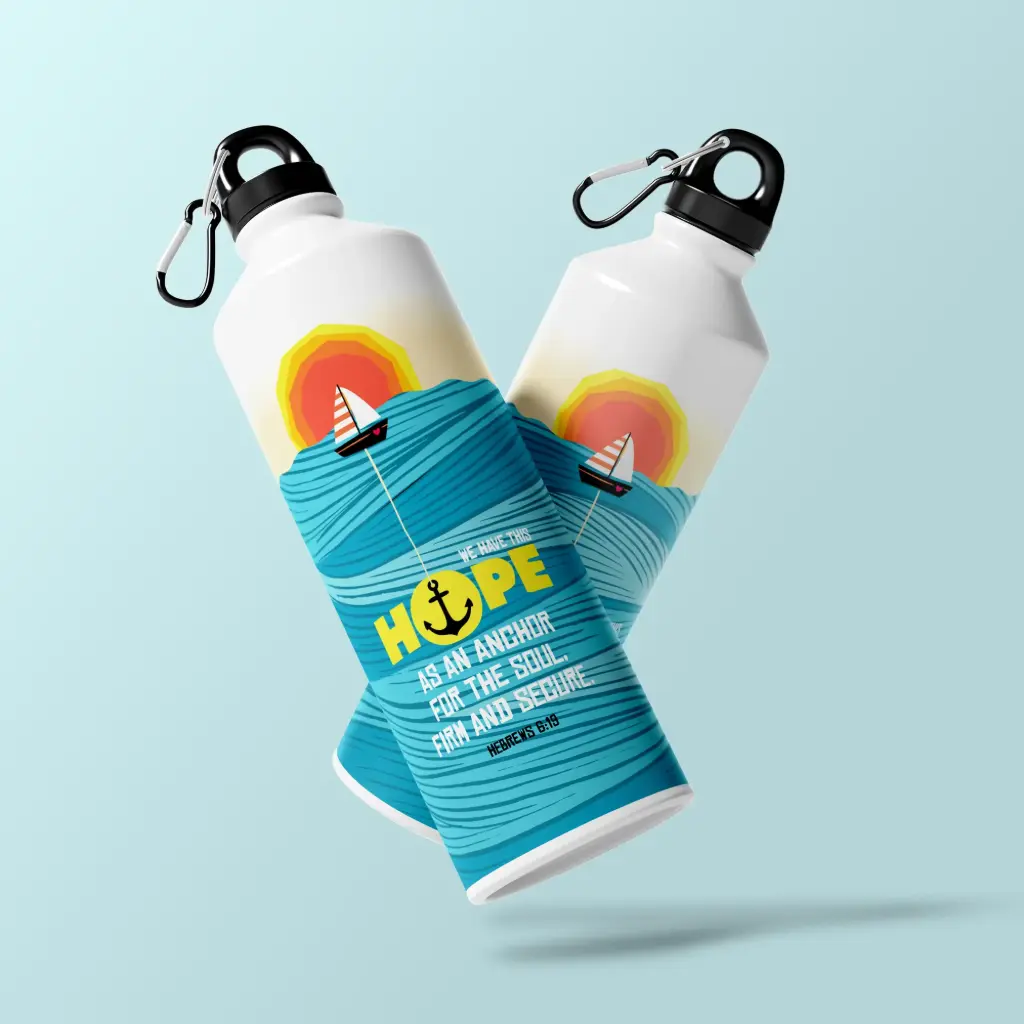 Hope is an anchor for the soul, firm and secure | Hebrews 6:19 | Christian bible verse sipper bottle