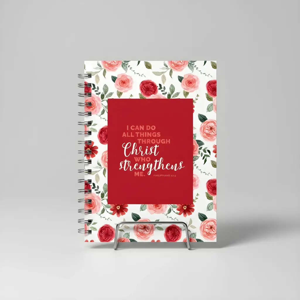 I can do all things through christ who strengthens me | Philippians 4:13 | Christian Bible Verse Notepad