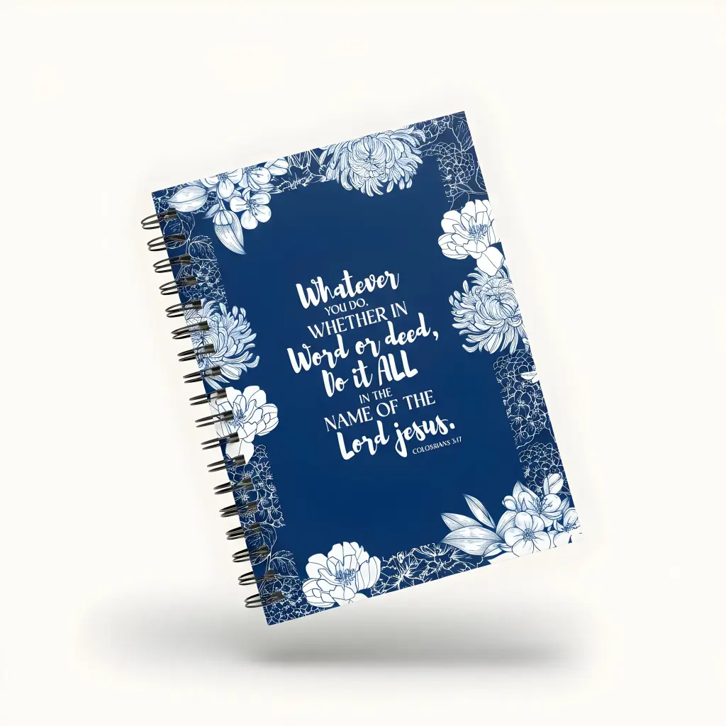 Whatever you do, whether in word or deed, do it all in the name of the lord Jesus | Colossians 3:17 | Christian Bible Verse Notepad