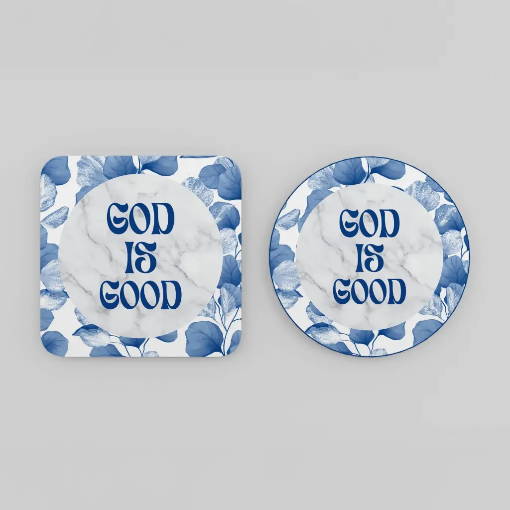 God is good | Christian bible verse acrylic coasters (Circle)