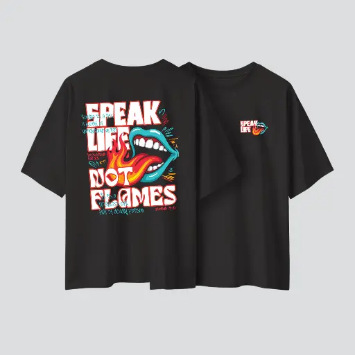 Speak Life | James 3:5-6 | Christian Bible Verse Oversized T-shirt | Unisex