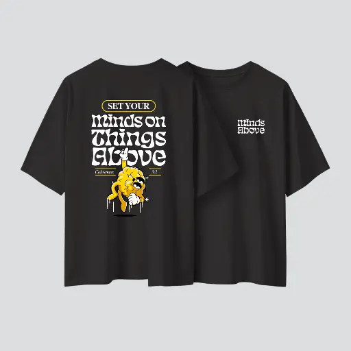 Set Your Mind Above | Colossians 3:2 | Christian Bible Verse Oversized T-shirt | Unisex