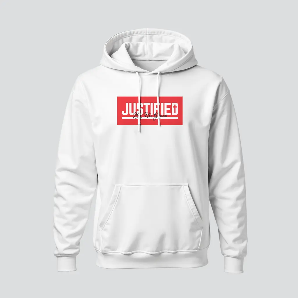 Justified By His Grace | Romans 3:24 | Christian Bible Verse Hoodies | ⁠Unisex 