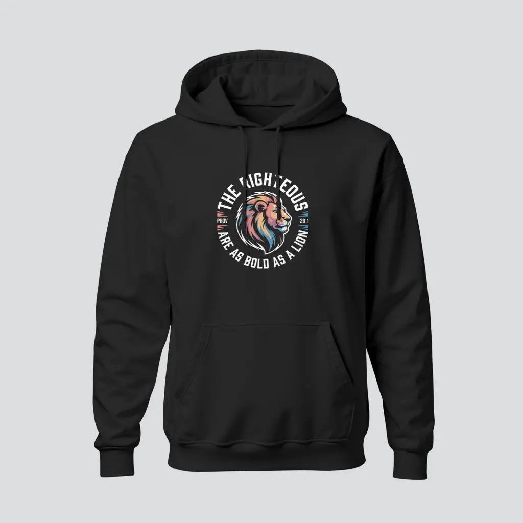 The Righteous - LION | Proverbs 28:1 | Christian Bible Verse Hoodies | Unisex