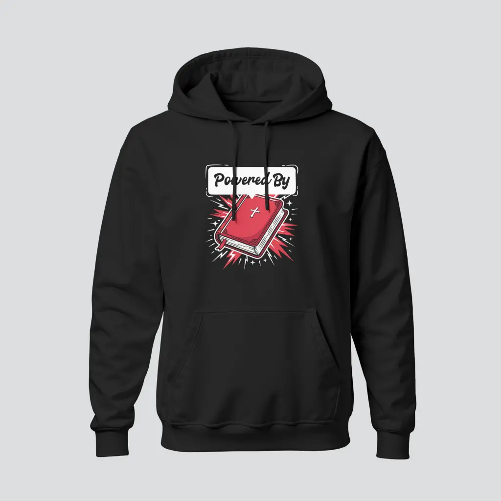Powered By | Hebrews 4:12 | Christian Bible Verse Hoodies | Unisex