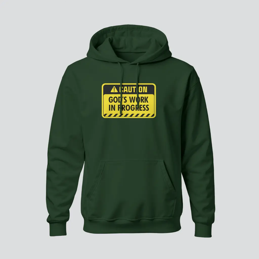 Caution - God's work in progress | Philippians 1:6 | Christian Bible Verse Hoodies | Unisex