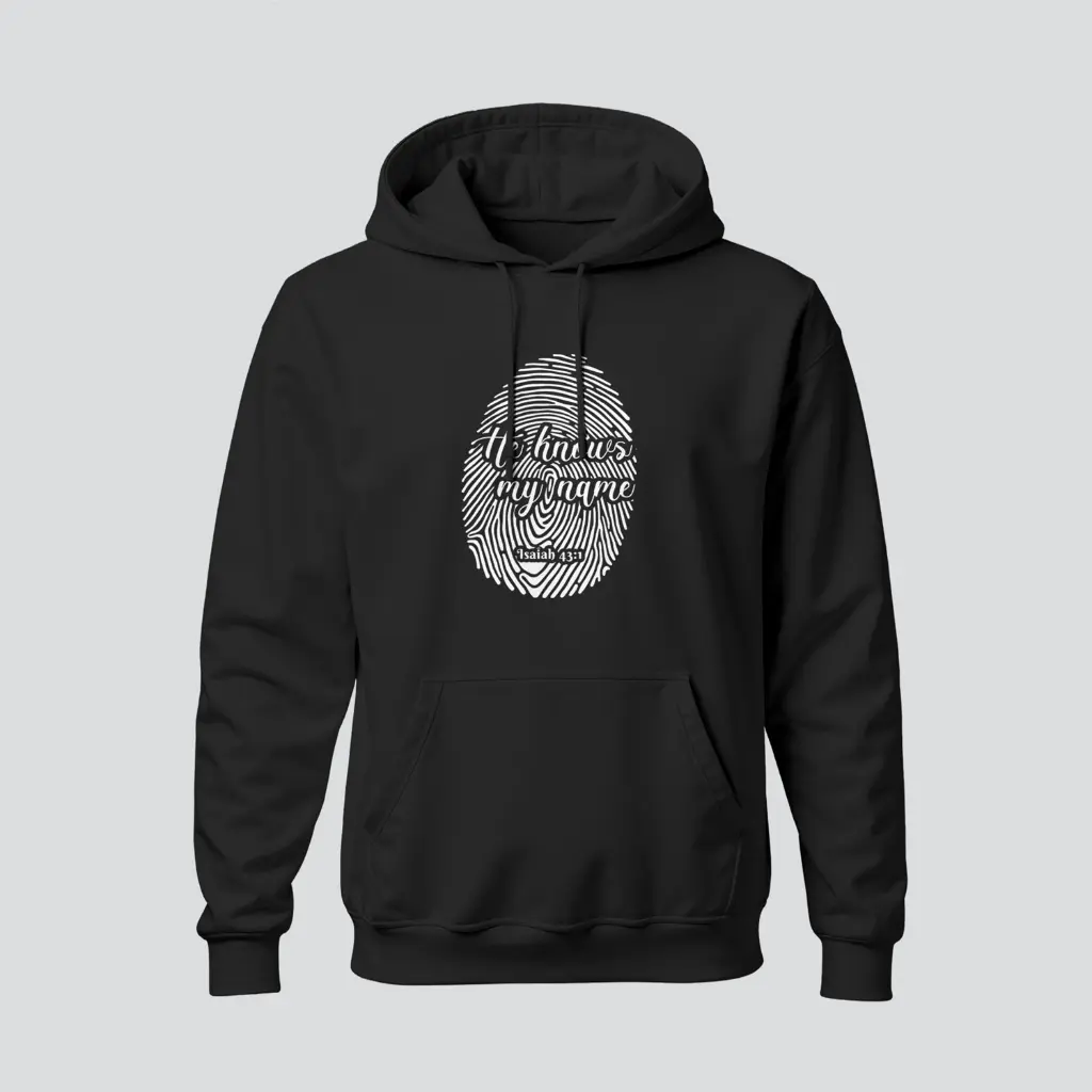 He knows my name | Isaiah 43:1 | Christian Bible Verse Hoodies | Women's