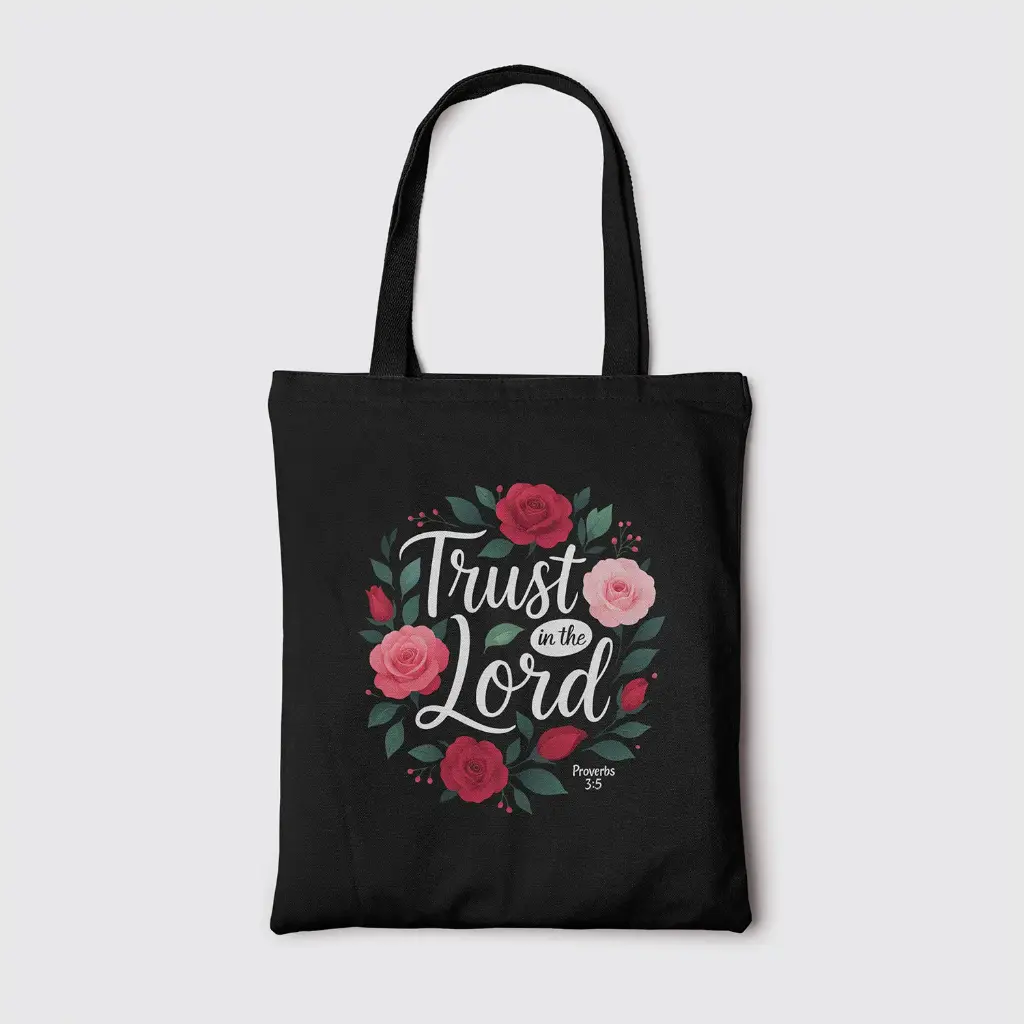 Trust in the Lord | Christian Tote Bag Zipper