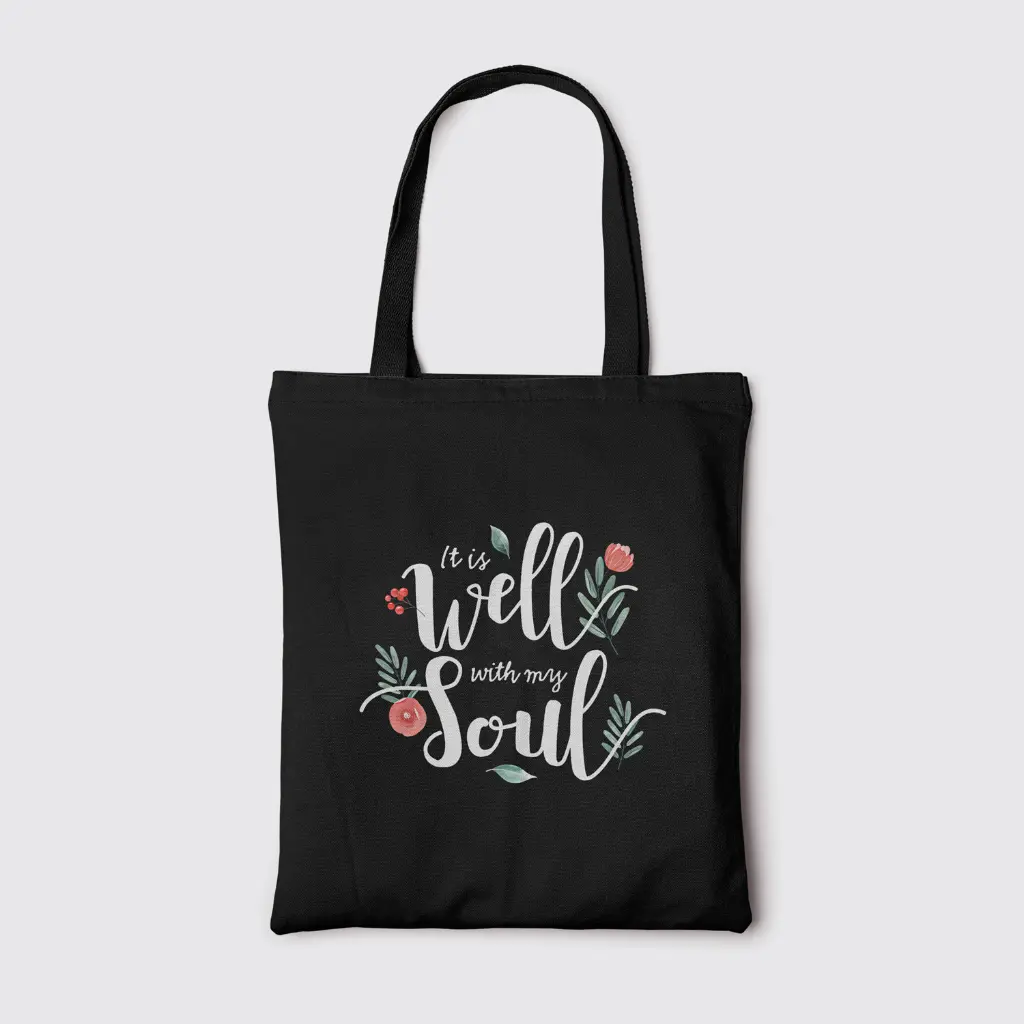 It is well with My Soul | Christian Tote Bag Zipper