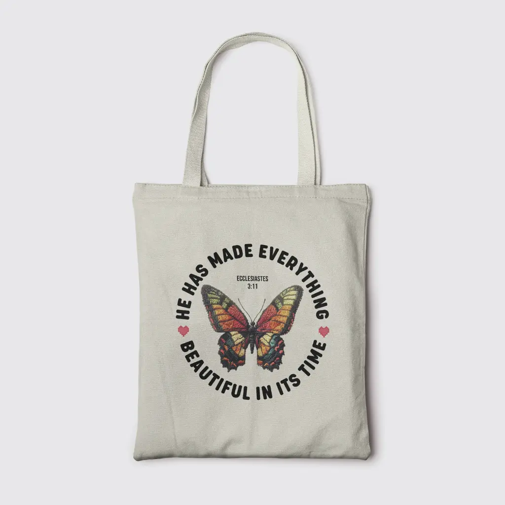 He Has Made Everything | Christian Tote Bag Zipper
