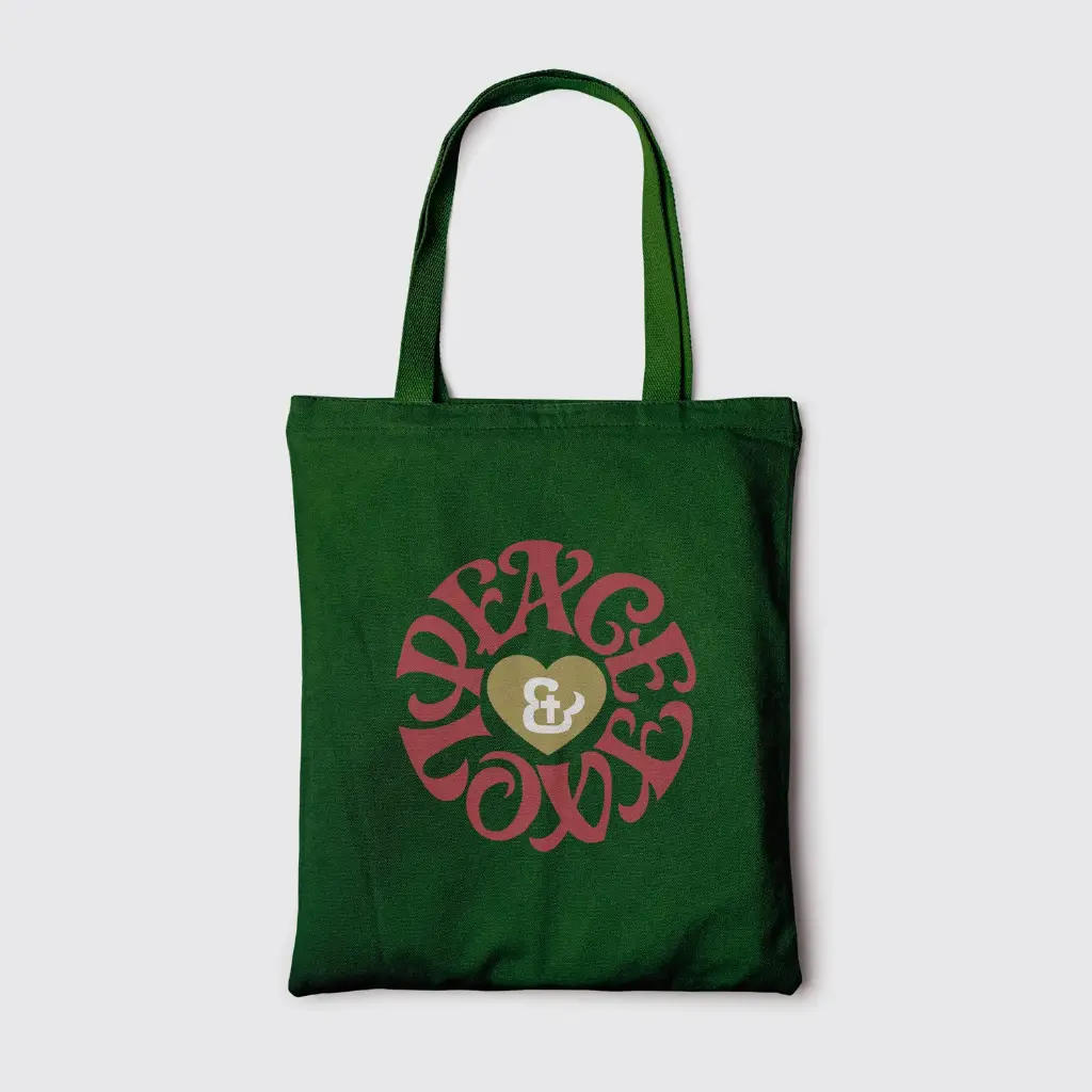 Peace & Love | Christian Tote Bag Zipper